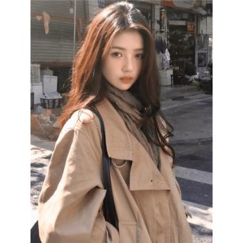 赫本風風衣外套女2024年秋冬新款小個子早秋休閑韓系高階感中長款