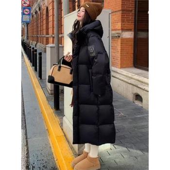 黑金超長款情侶東北外套羽絨棉服