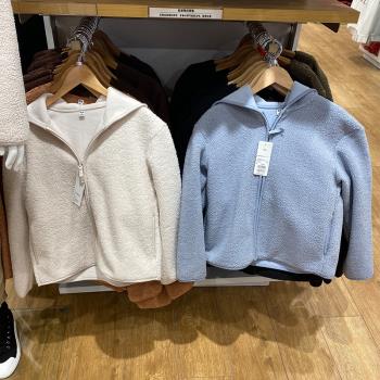 日單試衣間秋冬款羊羔絨連帽外套