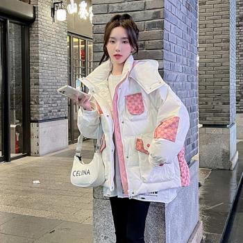 小香風高階感中長款連帽羽絨服