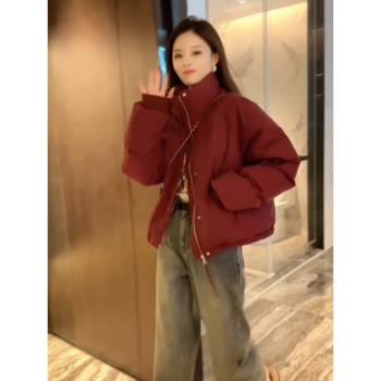 女冬2023新高級感短款寬松羽絨服