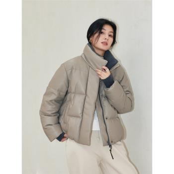 LR 2024新款綿羊皮羽絨服女 短款海寧真皮鵝絨皮衣外套小個子冬季