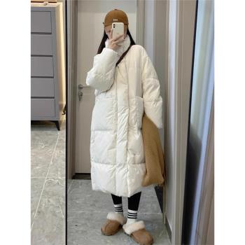 羽絨服中長款棉服女2024年新款冬季立領保暖超厚棉襖棉衣寬松外套