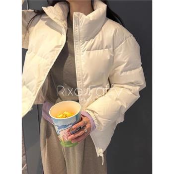 Rixo Fgffv法式白色羽絨服女短款氣質立領加厚麵包服高級設計外套