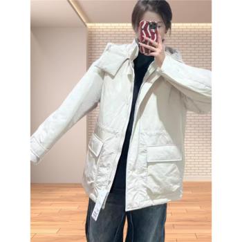 女裝高性能復合大衣智暖衣時尚科技保暖加厚羽絨服連帽外套469899