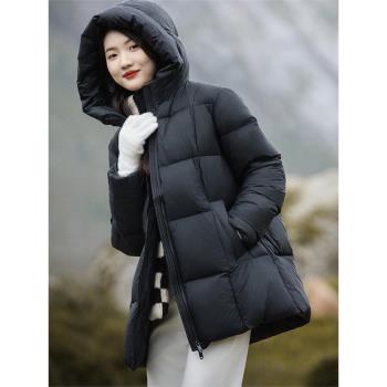 中國羽物2024秋冬新款保暖加厚羽絨服短款寬松連帽外套女95白鵝絨