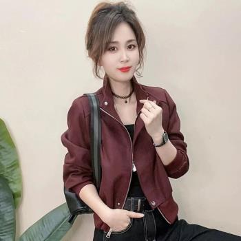 女裝2024年秋季新款短款外套時尚百搭設計感寬松顯瘦立領減齡上衣