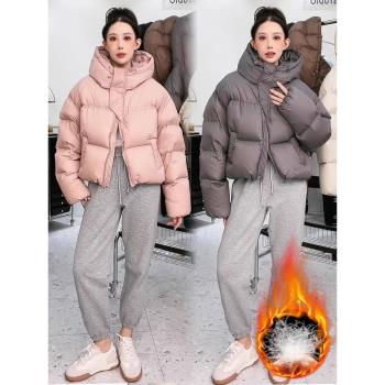 肯豆風短款羽絨棉服女冬季韓版小個子寬松加厚保暖麵包服棉襖外套