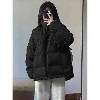 小個子黑色棉衣棉服女冬季2025新款韓系慵懶寬松加厚夾棉保暖外套