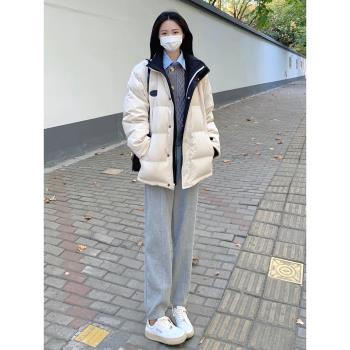 白色輕薄白鴨絨羽絨服女2025新款秋冬季小個子高階立領小香風外套