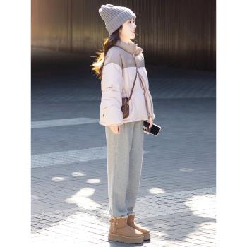 白鴨絨短款肯豆風羽絨服女冬季2024年新款小個子麵包服設計感外套