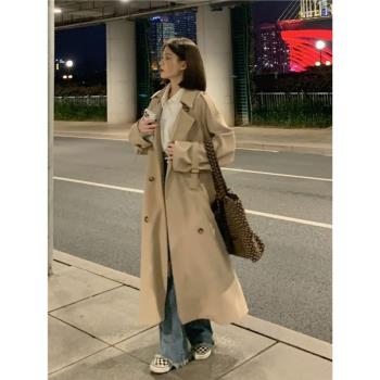 風衣外套女2024春秋新款今年流行卡其色小個子中長款高階感超好看