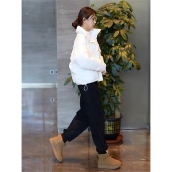 白色羽絨服女短款2024年冬季新款韓版加厚小個子90白鴨絨小款外套