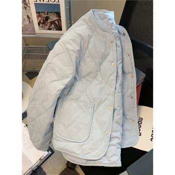 奶fufu小香風輕薄羽絨服棉服女短款冬季設計感小眾情侶裝夾棉外套