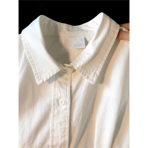 春日春季2025新款純棉內搭白色襯衫女春季長袖襯衣秋季上衣外套秋