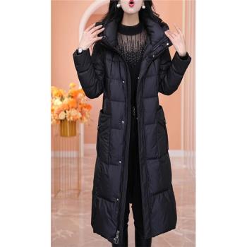 中長款修身連帽加厚保暖羽絨服