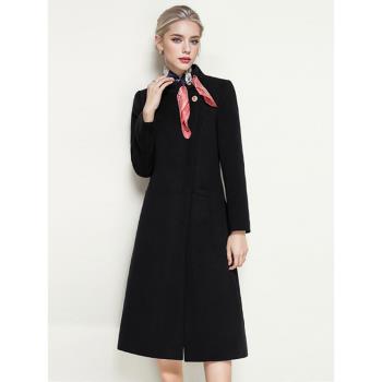 禮儀接待空姐制服大衣女冬長款高階售樓部物業職業羊毛呢子外套厚
