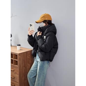 設計感羽絨棉衣棉服女冬季加厚保暖黑色麵包服超好看韓系冬裝外套