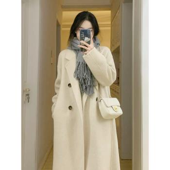 羽絨服內膽女中長款小個子2024新款冬季加厚保暖呢子毛呢大衣外套