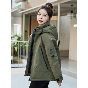 羽絨服女冬季2024新款寬松時尚沖鋒衣白鴨絨洋氣今年流行短外套潮
