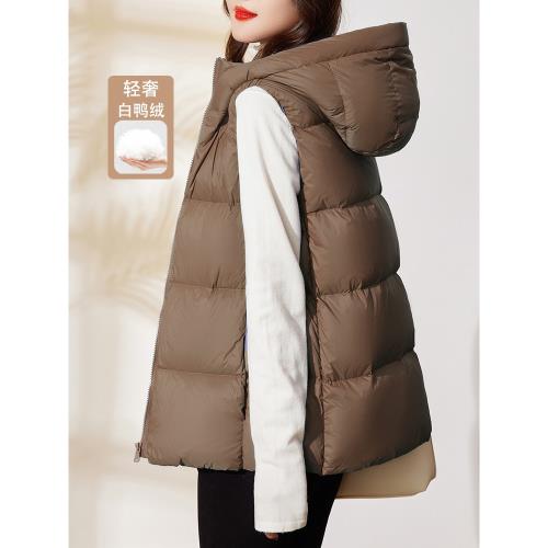 羽絨馬甲女款外穿2025年冬季新款無袖外搭背心馬夾羽絨服秋冬外套