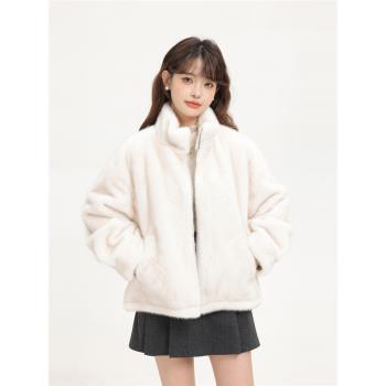 XinmonLee高階感洋氣別致仿貂毛冬季韓系甜美毛絨外套寬松超好看