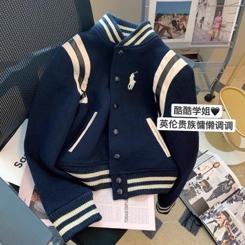 時尚撞色拼接短款棒球服外套女春秋美式高街學院風百搭寬松上衣潮