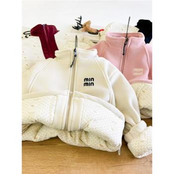 四合一超厚棉襖兒.童冬季校服內搭神器男女大童保暖外套大童上衣5