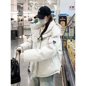 奶fufu 2024新款連帽工裝羽絨服