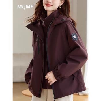 MQMP加絨加厚派克服防風衣女2024新款冬季可拆卸內膽媽媽棉服外套