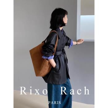 Rixo Rach法式黑色皮衣外套女2024年秋新款高階感短款小個子夾克