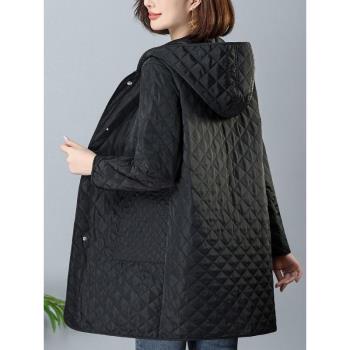 【95-220斤】大碼棉服女中長款2024秋冬新款中年媽媽秋裝棉衣外套
