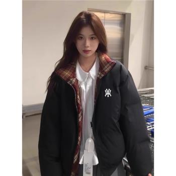 NY美式羽絨棉服女2024年新款冬季棉衣麵包服學生加厚棉襖情侶外套