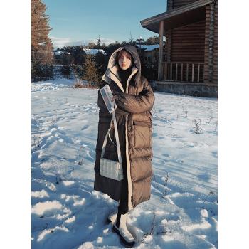 Lecea Alice長款羽絨服女款2024冬季新款高階感啞光麵包服外套女