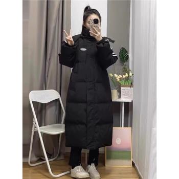 羽絨棉服女2024新款冬季中長款加厚過膝小個子中戲藝考棉衣棉襖女