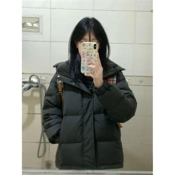 加棉外套棉衣女款冬季2024年新款黑色九江羽絨棉服學生連帽麵包服