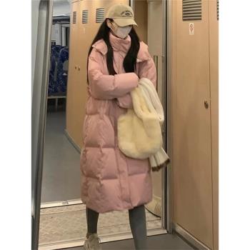 羽絨棉服女冬季2024年新款設計感韓系流行棉襖中長款加厚外套棉衣