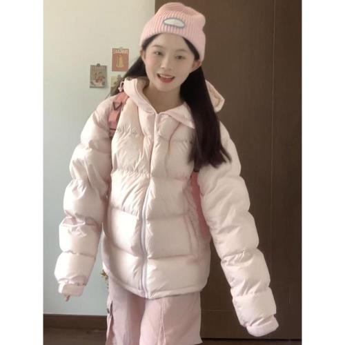 甜美可愛小個子粉色棉衣棉服女冬天加厚學生保暖棉襖面包服厚外套