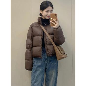 爆款羽絨服短款女款冬季2024新款小眾設計感棉服小個子麵包服外套