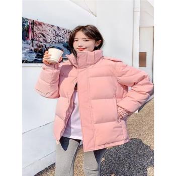 女裝羽絨服男女短款冬季2024年新款加厚連帽情侶款寬松中戲外套潮