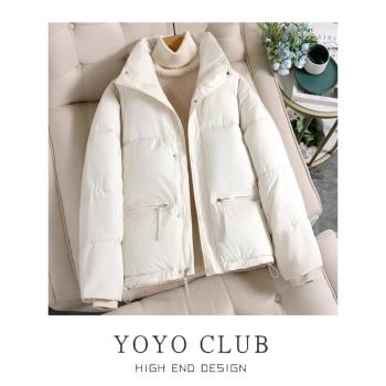 品牌折扣冬季大碼羽絨棉服女寬松短款小個子棉衣時尚立領棉襖外套