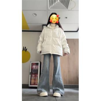 加厚棉服女款冬季2024年新款洋氣襖子夾棉外套寬松保暖白色麵包服