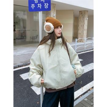2024秋冬新款時尚寬松連帽90白鴨絨沖鋒衣外套保暖小個子羽絨服女