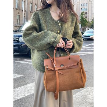 桑蠶絲高貨！24新款手縫雙面羊絨大衣女生短款小香風羊毛外套韓版