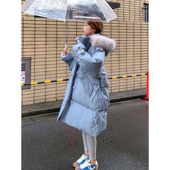 棉襖2024年新款女冬季外套ins港風羽絨棉服女中長款小個子棉衣潮K