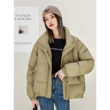 短款羽絨服女2024新款冬季小個子加厚立領寬松90白鴨絨時尚外套