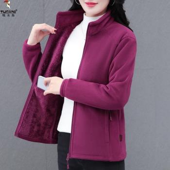 啄木鳥搖粒絨外套女秋冬季新款時尚百搭寬松顯瘦保暖雙面絨外套潮