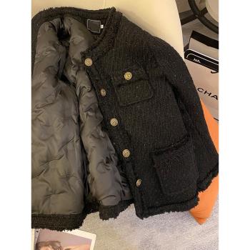 小香風女冬季流蘇亮絲內膽羽絨服