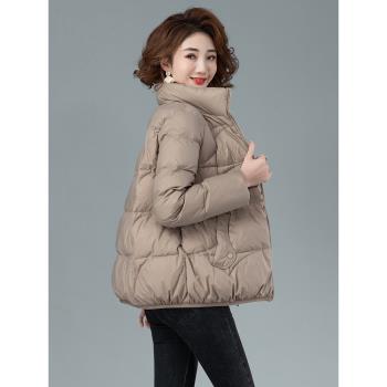 短款時尚媽媽冬季外套輕薄羽絨服