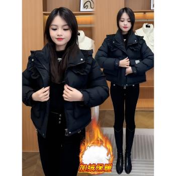 小香風短款外套女士翻領羽絨棉服